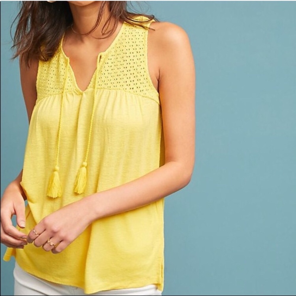 Anthropologie Piaf Tassel Tank Top Akemi+Kin